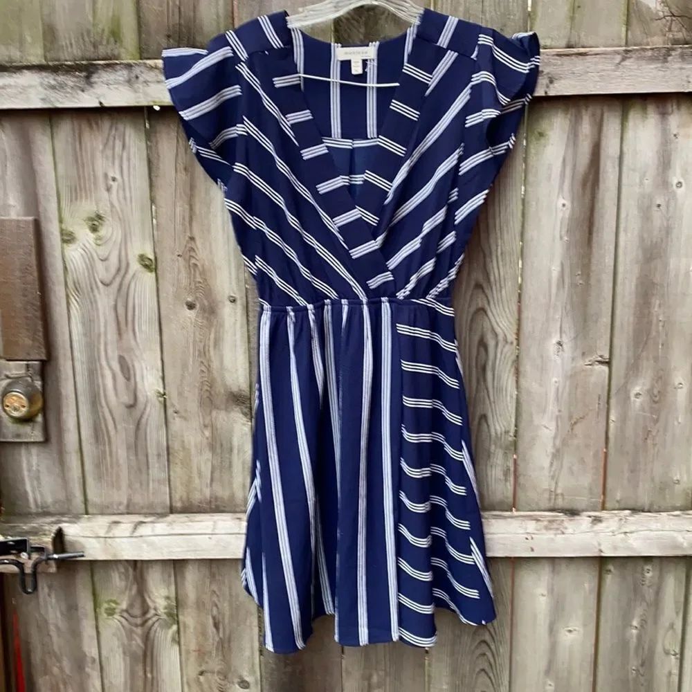 Monteau Blue stripped dress sz. M